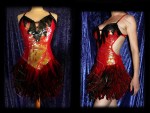 Robe à paillettes plumes - spectacle Cabaret