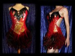 Robe à paillettes plumes - spectacle Cabaret 1