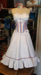 Robe de French Cancan bleu blanc rouge Made in France