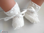Chaussons layette tricot bébé tricotés main 4