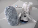 Chaussons layette tricot bébé tricotés main 1 paire gratuite 3