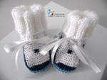 Chaussons layette tricot bébé tricotés main 1 paire gratuite 4