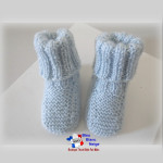 Chaussons bébé tricot revers côtes 4