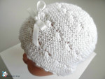 Bonnet et chaussons tricotés main tricot bb coloris lait 4
