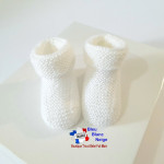 Chaussons tricot bébé à revers point mousse tricotés main 2