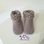 Chaussons tricot bb à revers ASTRAKAN divers coloris 4