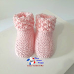 Chaussons tricot bb à revers ASTRAKAN divers coloris 3