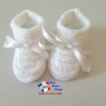 Chaussons point godron tricotés main tricot bébé 3