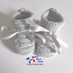 Chaussons point godron tricotés main tricot bébé 2