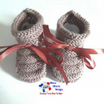 Chaussons point godron tricotés main tricot bébé 4