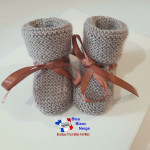 Chaussons tricot bébé à ruban diverses couleurs au choix 3