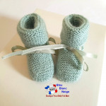 Chaussons tricot bébé à ruban diverses couleurs au choix 4
