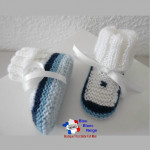 Bonnet et chaussons 4 couleurs tricotés main tricot bébé 3