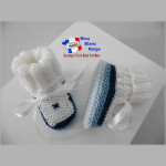 Bonnet et chaussons 4 couleurs tricotés main tricot bébé 4