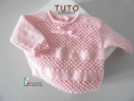 Patron tuto modèle layette à tricoter laine bébé ensemble bb 2