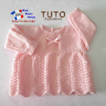 Layette à tricoter Robe, bandeau, chaussons tuto 2