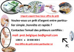 Offre de prêt Entre Particulier Sérieux en 72H-
