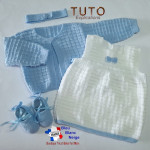 Patron à tricoter Cardigan, Robe, chaussons, bandeau Patron à tricoter Cardigan, Robe, chaussons, bandeau