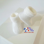 Chaussons tricotés mains revers mousse 2