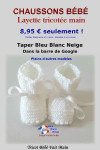 Chaussons tricot bébé motif crans fait main