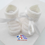 Chaussons tricot bébé point Godron tricotés main 2