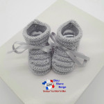 Chaussons tricot bébé point Godron tricotés main 4