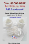 Chaussons tricot bébé point Godron tricotés main