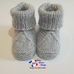 Chaussons tricotés main point triangle tricot bébé 3