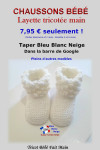 Chaussons revers Astrakan faits main tricot bébé
