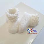 Chaussons revers Astrakan faits main tricot bébé 4