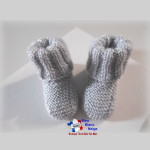 Chaussons chaussette tricot bébé tricotés main 3