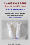 Chaussons chaussette tricot bébé tricotés main