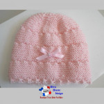 Bonnet chaussons tricot bébé ROSE fille 3