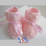 Bonnet chaussons tricot bébé ROSE fille 4