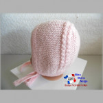 Béguin et Chaussons Roses layette tricotée main 3