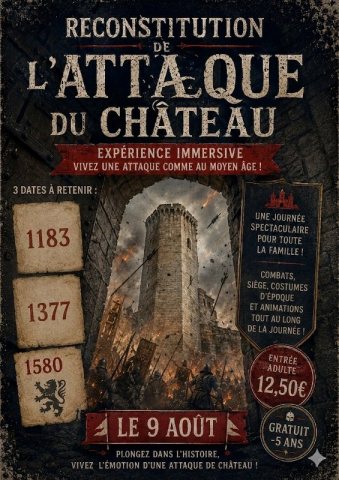 Reconstitution de l'attaque du château de Bourdeilles