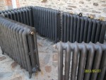 Radiateur en fonte ancien fleuri decoré rococo chauffe plat 3