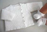 Tricot bébé laine fait main brassière mixte 3