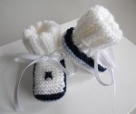 Chaussons bébé tricot laine fait main 1