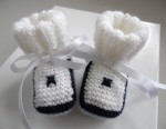 Chaussons bébé tricot laine fait main 3