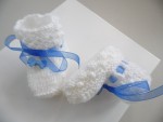 Ensemble bandeau et chaussons bébé tricot laine 3