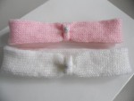 Duo de bandeaux bébé tricot laine fait main 1