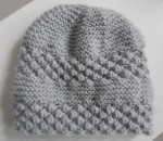 Bonnet chaussons GRIS tricot laine fait main 2