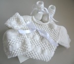 Trousseau Blanc bébé tricot fait main