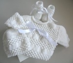 Trousseau Blanc bébé tricot fait main 1