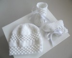 Trousseau Blanc bébé tricot fait main 3