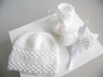 Cadeaux de naissance tricot laine bébé fait main 1