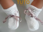 Explication TUTO chaussons layette bébé tricot laine 1