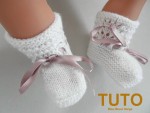 Explication TUTO chaussons layette bébé tricot laine 2