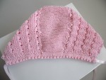 Bonnet, béguin ROSE bébé tricot laine fait main 3